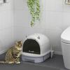 Enclosed Cat Litter Box W/ Pull-Out Drawer, Scoop, Deodorising Bags for Odour Control, Privacy, Portable, Easy To Clean
