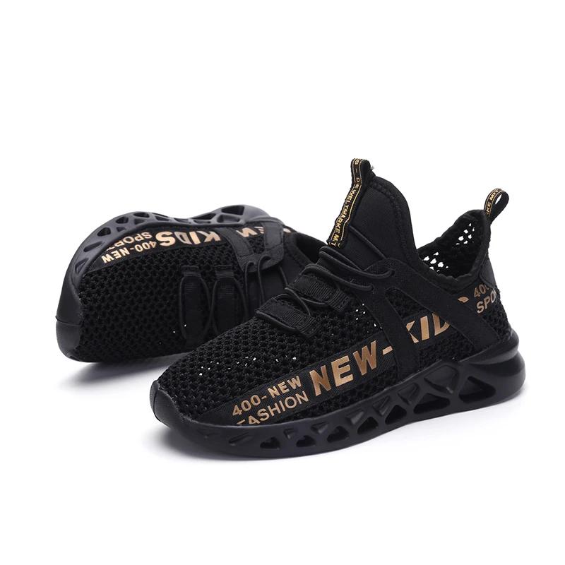 Single Net Children'S Running Sneakers Breathable Lightweight Soft Non-Slip Leisure Comfortable Walking Boys Girls Casual Shoes