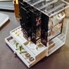 A Clear Earring And Necklace Display Case, Vintage Plastic Storage Case With Drawers For Bracelets, Rings And Accessories