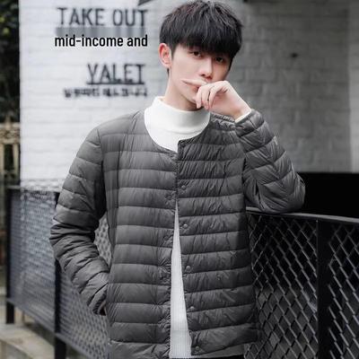 Men's 2024 Lightweight 90% Down V-Neck Jacket – Warm Inner Layer, Plus Size, Thin Outerwear