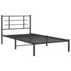 Metal Bed Frame with Headboard Black 100x200 Cm