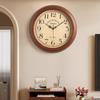 European Style Solid Wood Number Wall Clock Round Classic Silent Restaurant Clocks Vintage Clock Living Room Office Home Decor