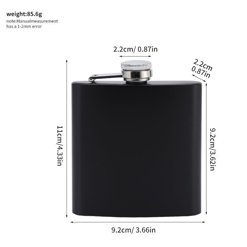 Custom Logo Portable Matte Black Wine Pot Bottle Drinker Alcohol 201 Stainless Steel Hip Flask for Whiskey Tequila Liquor
