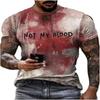 New Summer Short Sleeve Men's D Letter Halloween Theme Digital Printing T-Shirt Men