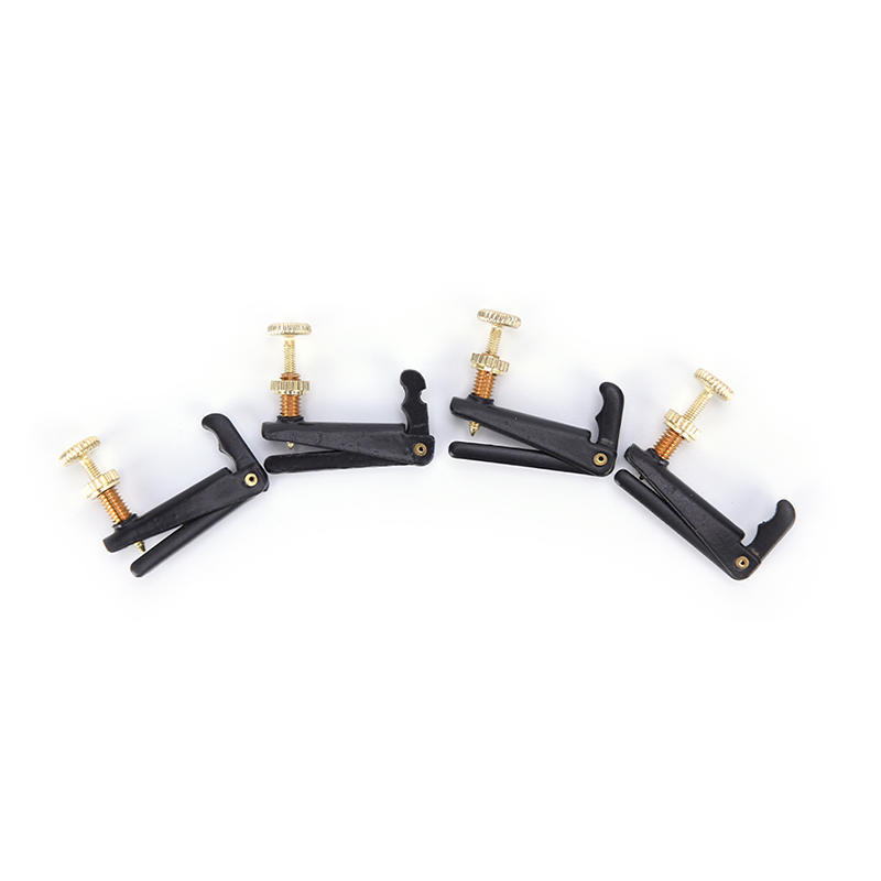 4X Musical Instruments Metal Tone Fine Tuner Adjuster For 4/4 3/4 Violin Black