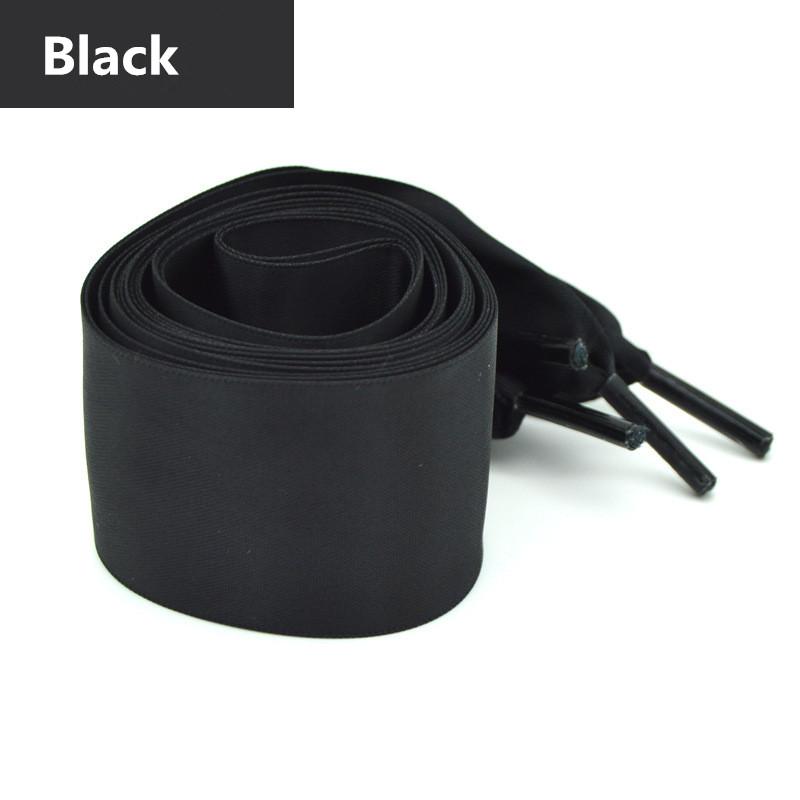 4 cm Brede Satijnen Zijde Lint Strik Schoenveters 80/100/120/160 cm Lengte Sneakers Sportschoenen Witte Schoenen Veters 120cm black