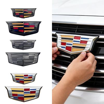 AAEN1 2PCS For CT6 ABS Car Front Grille Hood Rear Trunk Door Logo Emblem Sticker Decal Exterior Styling Auto Accessories