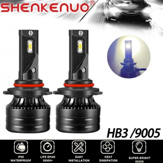 LED Headlight Kit 9005 HB3 6000K White High Beam Bulb for Cadillac STS 2005-2011