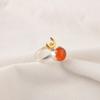 Round Natural Carnelian Daughter Gift Statement Ethnic Ring 925 Sterling Silver RR-58-35