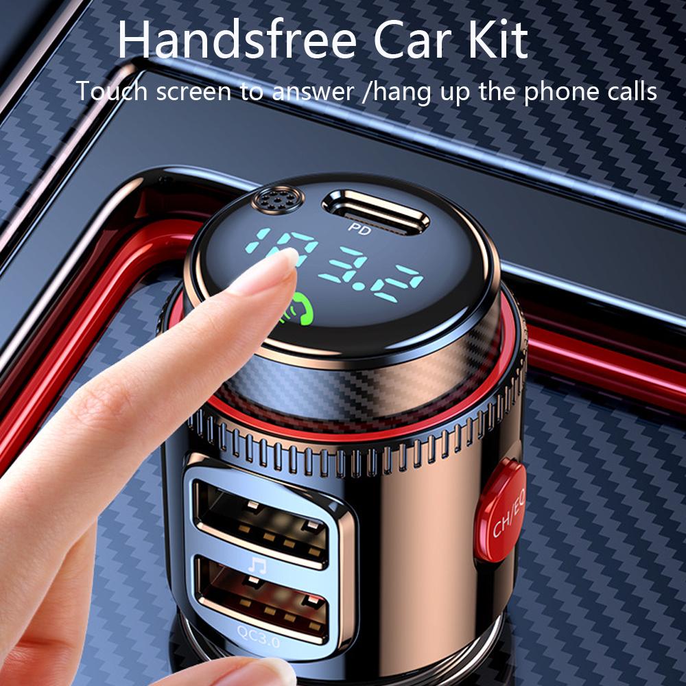 VR Robot PD30W+QC 3.0 Bluetooth 5.4 Araba MP3 Çalar FM Verici Kablosuz Eller Serbest U Disk Oynatıcı USB Araba Hızlı Şarj Adaptörü