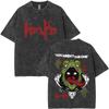 T-shirt Grafiche Vintage Lavate Anime Dorohedoro Kaiman Uomo Donna Gotica Manga Rock T-shirt Maschili T-shirt Oversize Streetwear