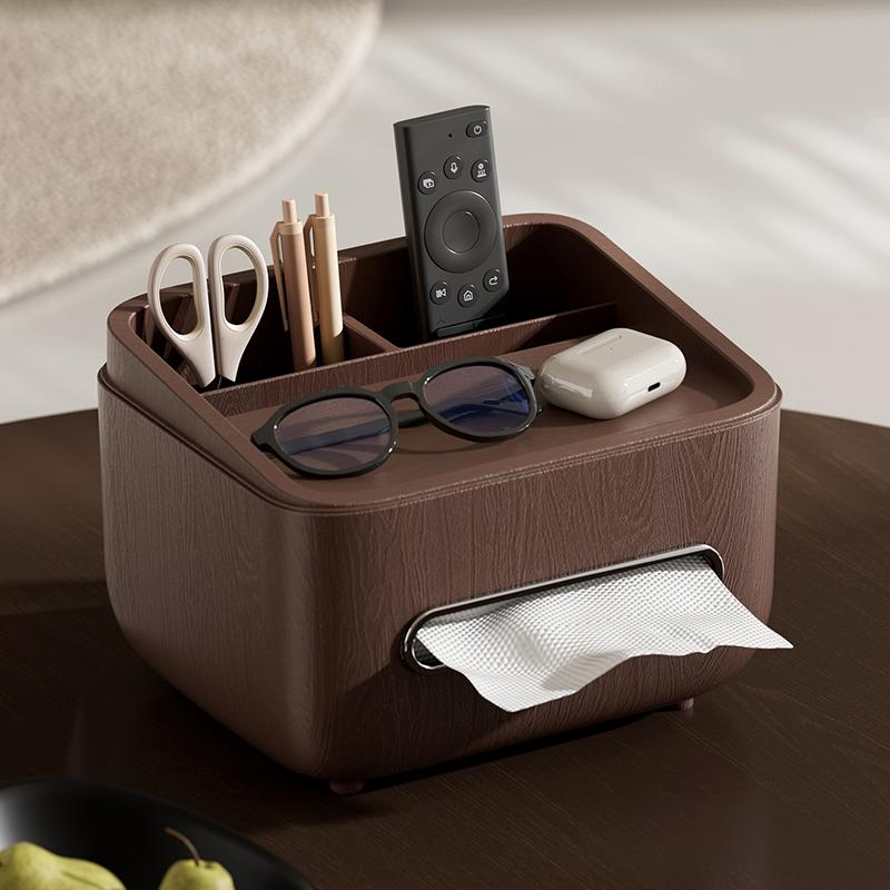 Paper towel holder and storage box-modern farmhouse style rectangular plastic box with paper towel holder