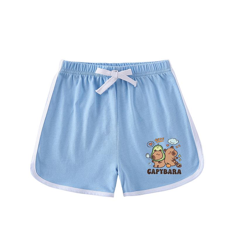 Kids' Summer Color Block Two-Piece Set: Casual T-shirt & Shorts