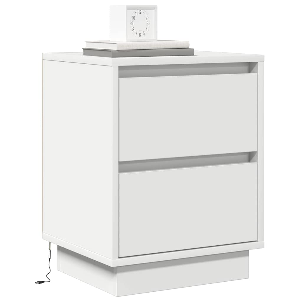 Nightstand Set of 2 White 39 x 34.5 x 50 cm Particleboard