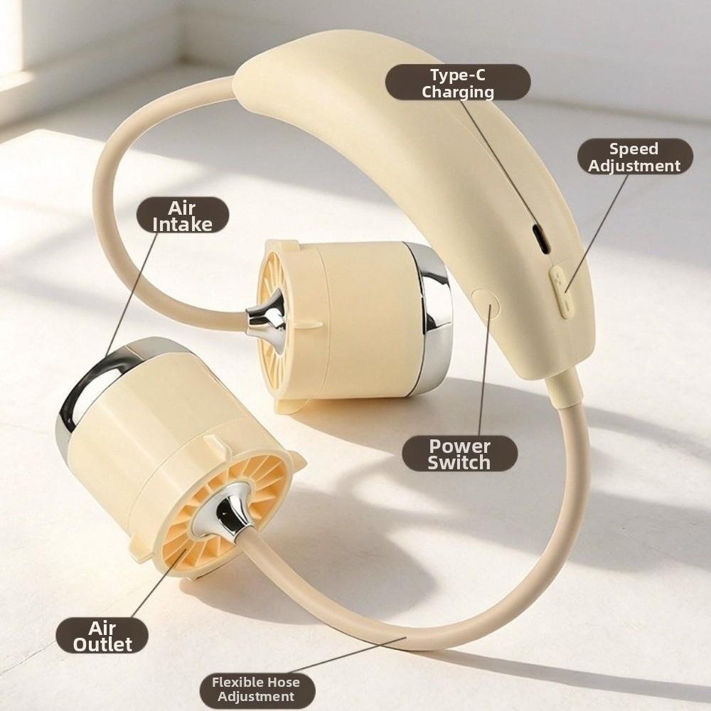 360° Bendable Hanging Neck  Fan Low Noise Around Neck Cooler Neck Electric Fan  Summer Season