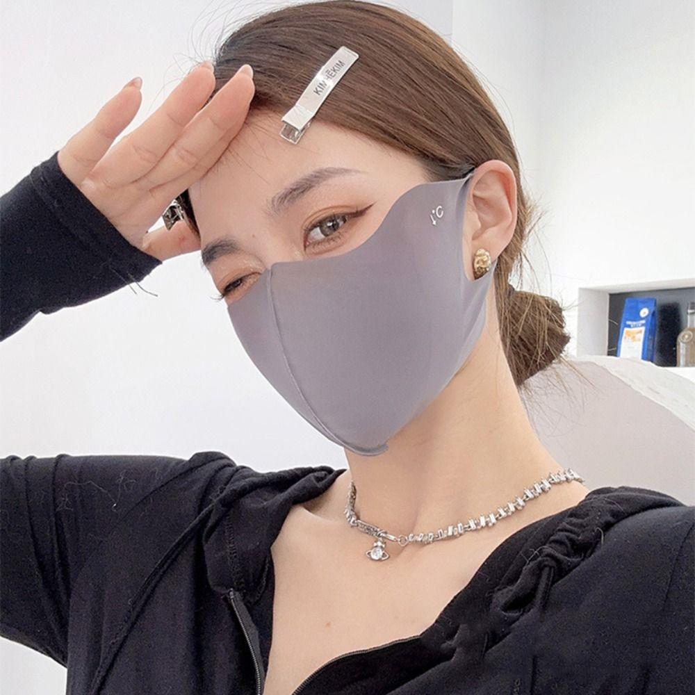 Summer Face Cover Sunscreen Face Scarf Face Gini Mask Adjustable Ice Silk Mask  Cycling