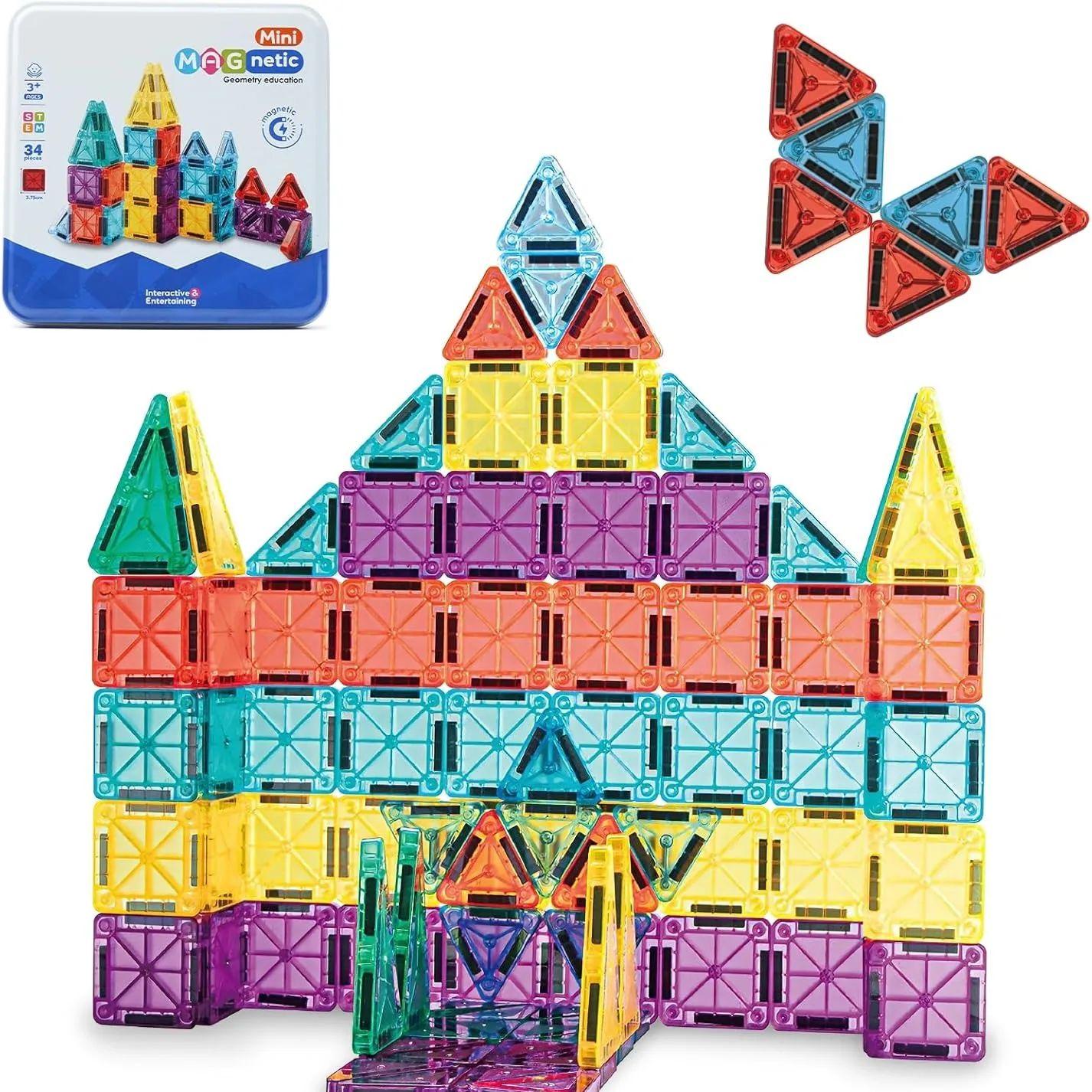 Compact size High-Quality Magnetic High-Quality Tiles, High-Quality 34 High-Quality Magnetic High-Quality Building High-Quality Blocks, High-Quality