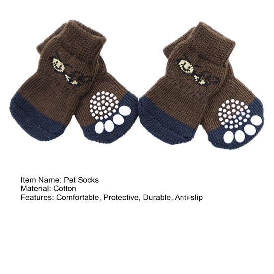 4Pcs Pet Socks Anti-Slip Comfortable Elastic Dog Shoes Winter Soft Warm Pet Paw Protector Pet Supplies