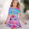 Girls 3D Print Dresses Kids Girl Party Short Sleeve Princess Dress Tank 3D  Interesting Cartoon  Print Dress