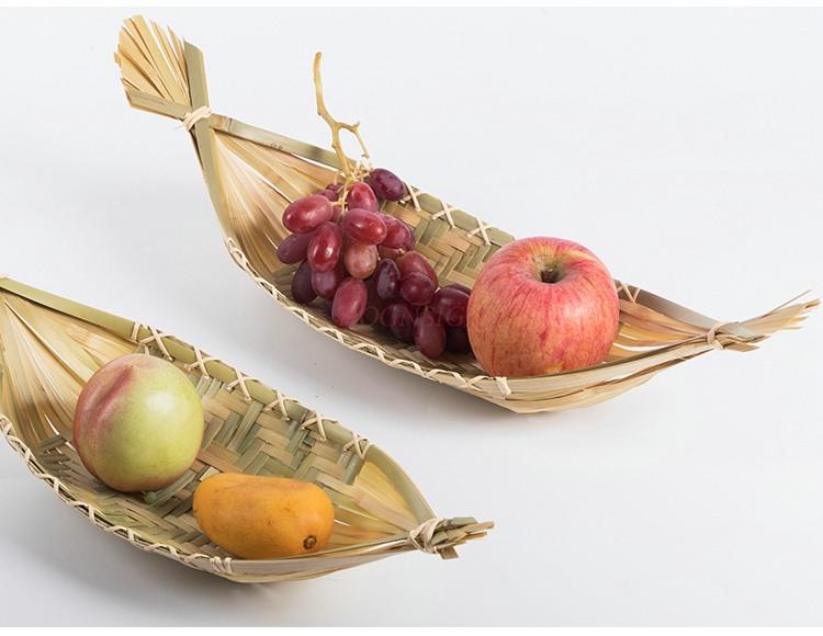 Handmade Bamboo Woven Products Bamboo Screen Bamboo Basket Storage Basket Fruit Dish Dim Sum Tray Farm Woven Round Dustpan