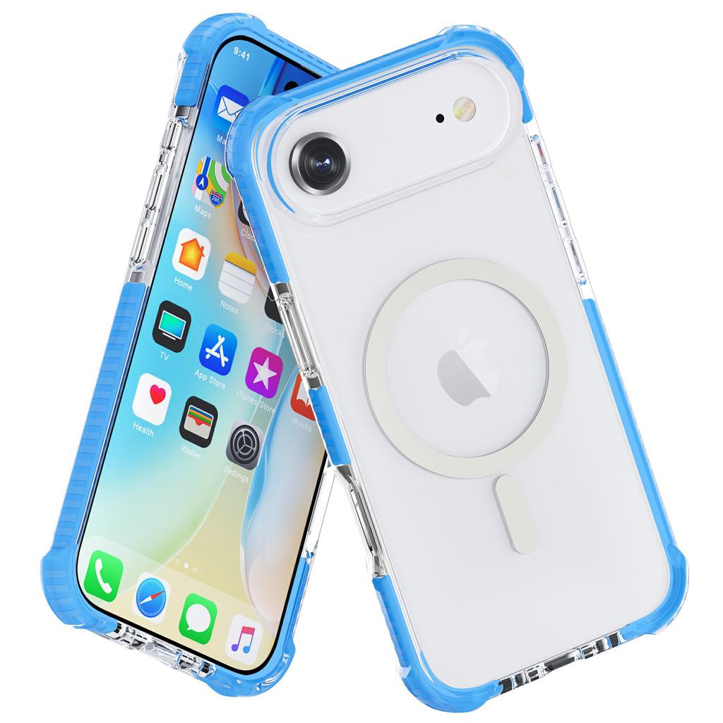 For iPhone 17 Air Case Compatible with MagSafe Reinforced Corners TPU+Acrylic+TPE Phone Cover