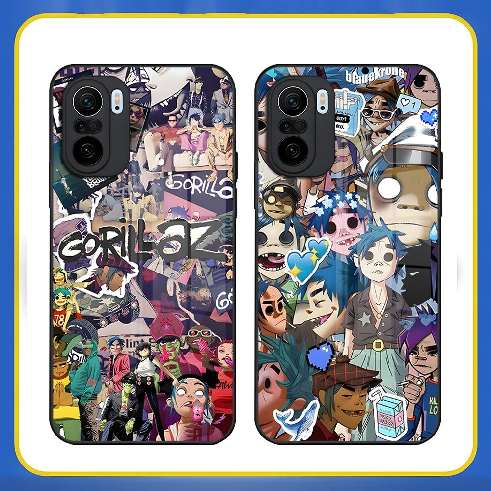 Anime Gorillazs Phone Case For Redmi 13 12 13c 12c Note 13 Pro Plus 11 12 Pro 10 12s 11s Tempered Glass Back Cover