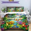 3PC Custom Name Dinosaur Adventure Jungle Bedding Set Duvet Cover Closure Includes 1 Duvet Cover & 2 Pillowcases for Bedroom
