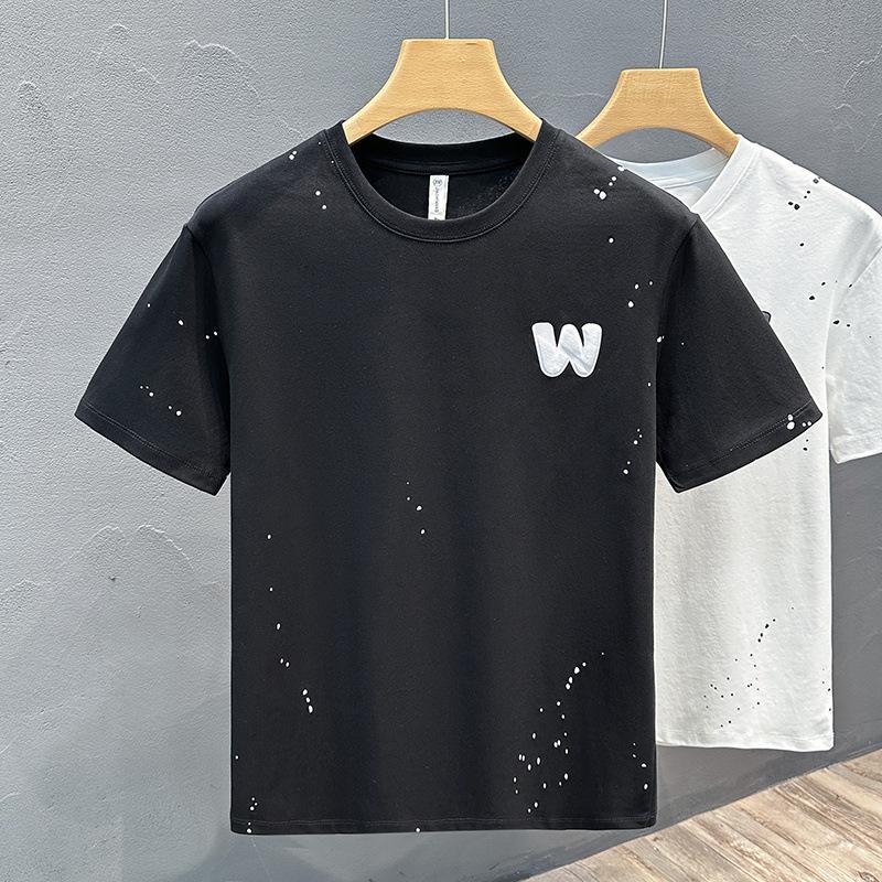 New Summer Men's Short-sleeved T-shirt Cotton American Printed Thin Short T-shirt Top
