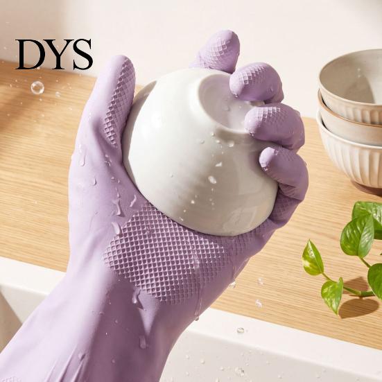 Protective Cleaning Gloves Extended Waterproof Dishwashing Gloves, Anti-slip Grip Natural Latex Elbow Length Kitchen Accessories Durable for