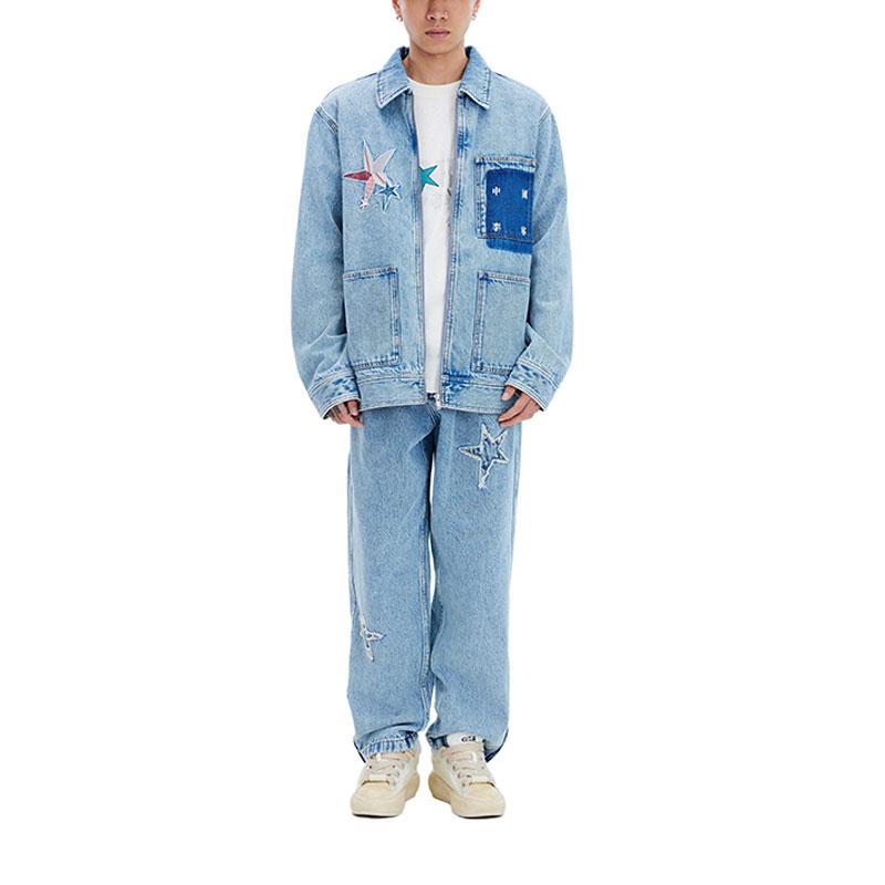 Li Ning Denim Jacket Unisex Blue AJDU109-1