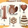 8pcs Cute Beaver Cake Daisy Love Chocolate Number 1-9 Balloon Set Birthday Party Animal Theme Set Baby Shower Globos