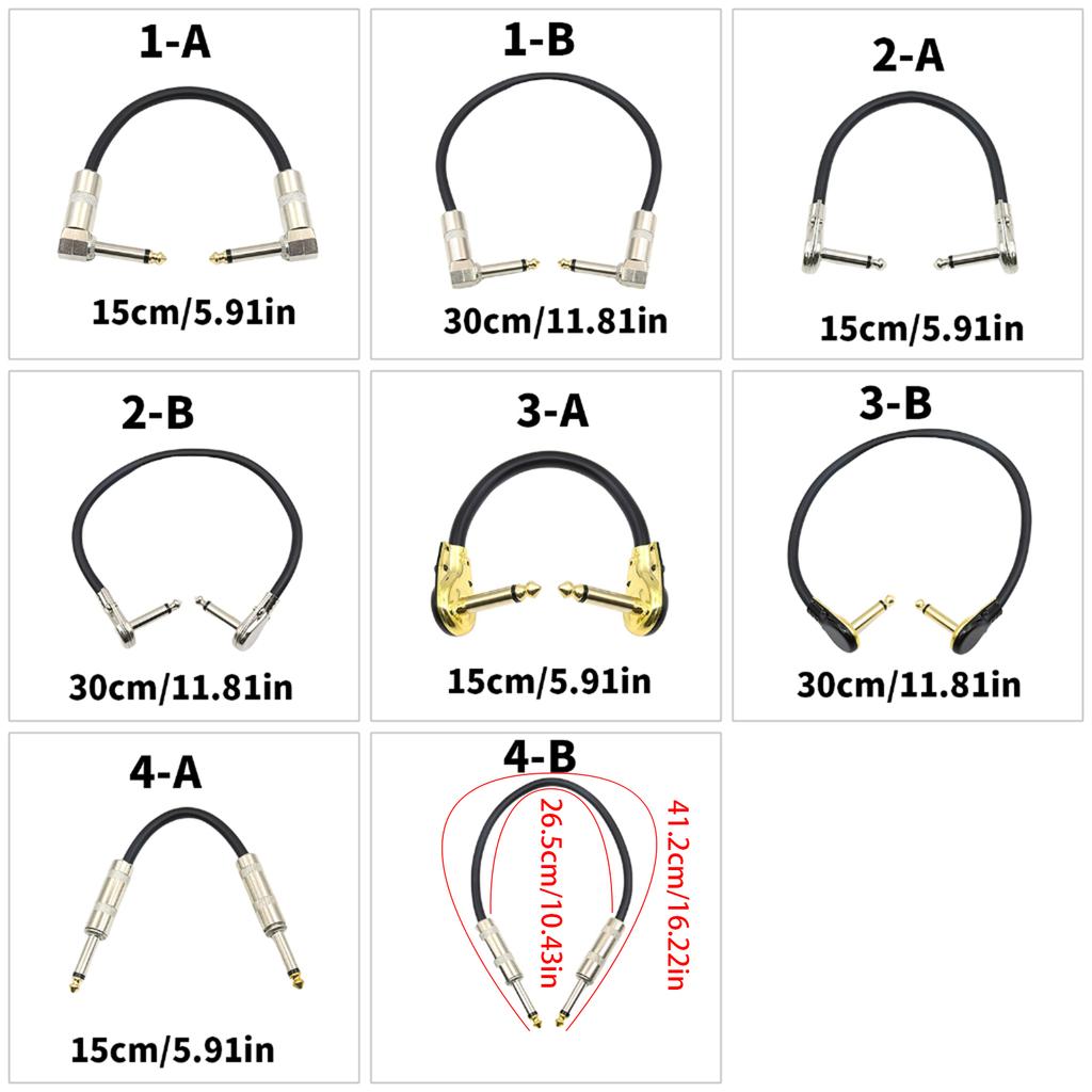 Low Noise Male to Male Guitar Effect Pedal Cables Guitar Patches Cable 6.35mm Right Straight Guitar Effects Pedal Cable