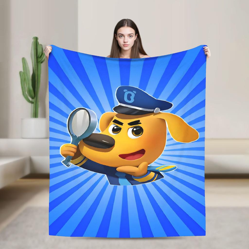 Coperta Labradors dello Sceriffo Qualità Calda Plaid Inverno Ragazze Ragazzi Grafica Esterna Copriletto
