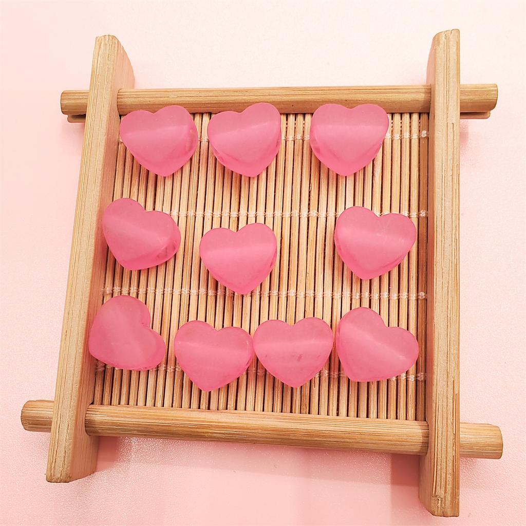 50Pcs DIY Accessories Handmade For Heart Shape Jewelry Making Transparent Frosted Acrylic Beads Earrings Hair Jewelry Bracelet Necklace Charms