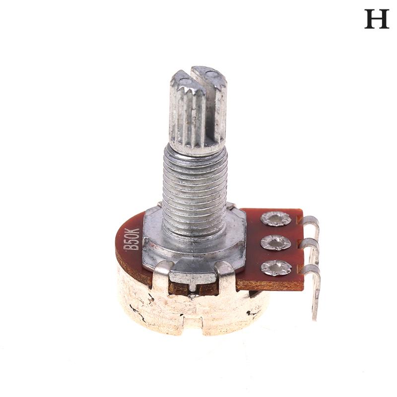 A500K B500K A250K B250K A50K B50K A25K B25K Potentiometer Splined Small Pot Electric Guitar Bass Effect Amp Tone Volume18Mm Shaft Parts