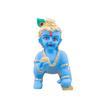 Keramik-Laddu-Gopal-Idol, vergoldet mit blauem Terrakotta-Finish | Lord Krishna | Bal Gopal |Thakur Ji | Ladoo Gopal ji | Janmashtami-Spezial