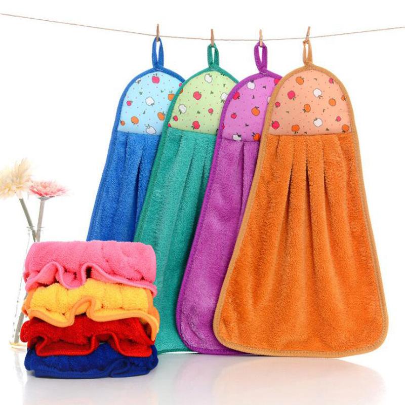 1Pcs Kitchen And Bathroom Hook Up Hand Towel, Ultra-Fine Fiber Strong Absorbent Hanging Towel, Durable And Non Shedding Cleaning Towel