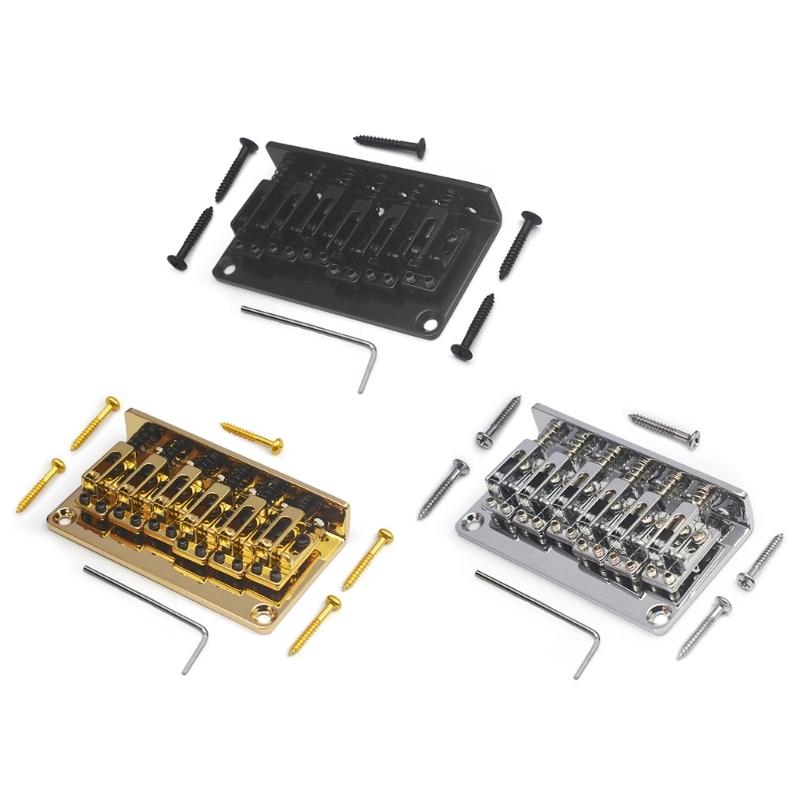 6 String Fixed Bridge Zinc Alloy Electric Bass Bridge Adjustable String Bass Bridge Bass Hardware for Electric Bass