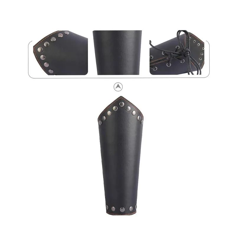 Wrist Guard Retro Wide Leather Wax Rope Steampunk Unisex Leather Sports Cycling Arm Guard Knight Wrist Stage Costumes And Props