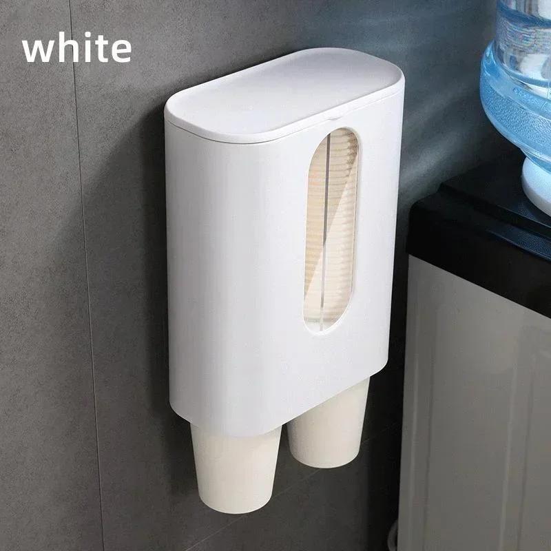 

Удобный держатель для стаканов для дома, автоматический экстрактор, диспенсер для воды, держатель для стаканов для воды, стойка для хранения бумажных стаканов без перфоратора белый