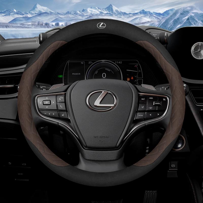 Interior Stickers Car Anti-Slip Suede Steering Wheel Cover For Lexus F Sport RX300 LS500h GS300 IS300 CT200h NX300 UX300 LX570 E