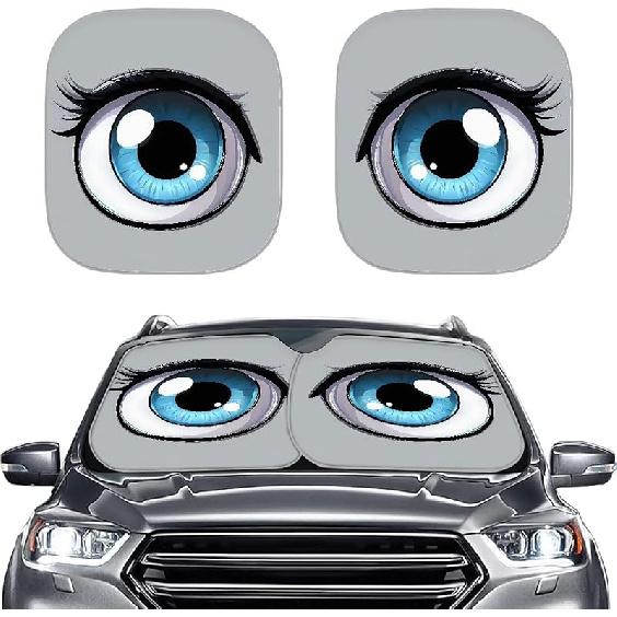 KEIAHUAN Customized Auto Front Window Visor Sun Shade Universal Windshield Sunshade for Car Truck SUV 2-Piece