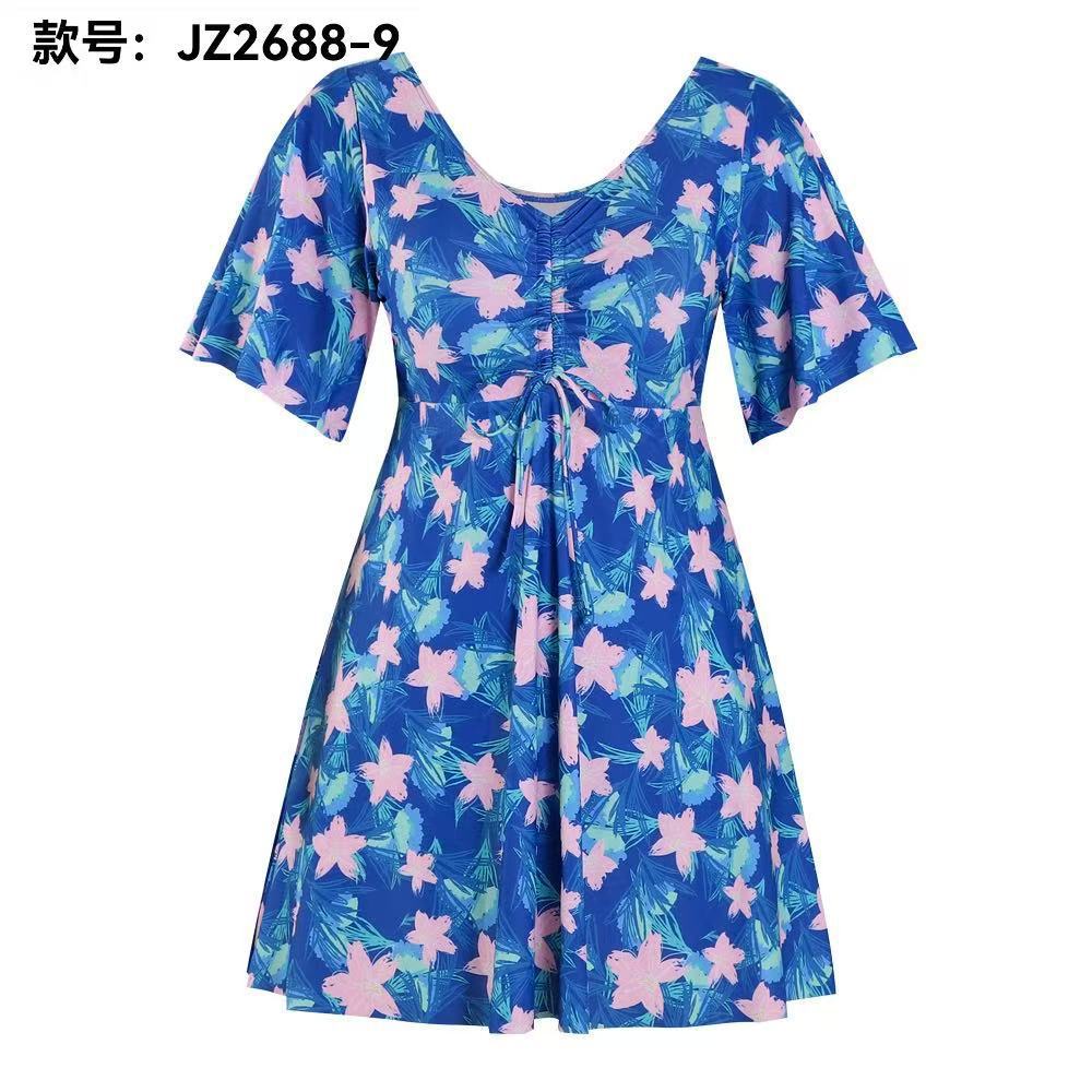New Swimsuit Women Soak In Hot Spring Fat Mm Plus Size Fat Girl Conservative Belly Cover and Thin Flat Angle Fat Floral One-piece Swimsuit
