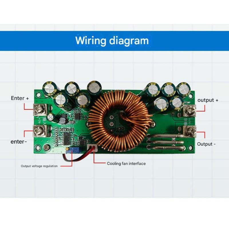 High Efficiency 1200W 1500W Stepping Down Converters Module Wide 25V-90V Input Adjustable 2.5V-60V Output Thermals Management