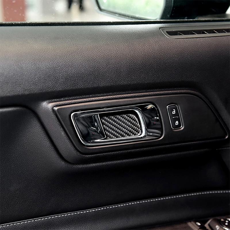 

For Ford Mustang 2015-2019 With Navigation System Black Car Interior Decoration Protection Carbon Fiber Sticker
