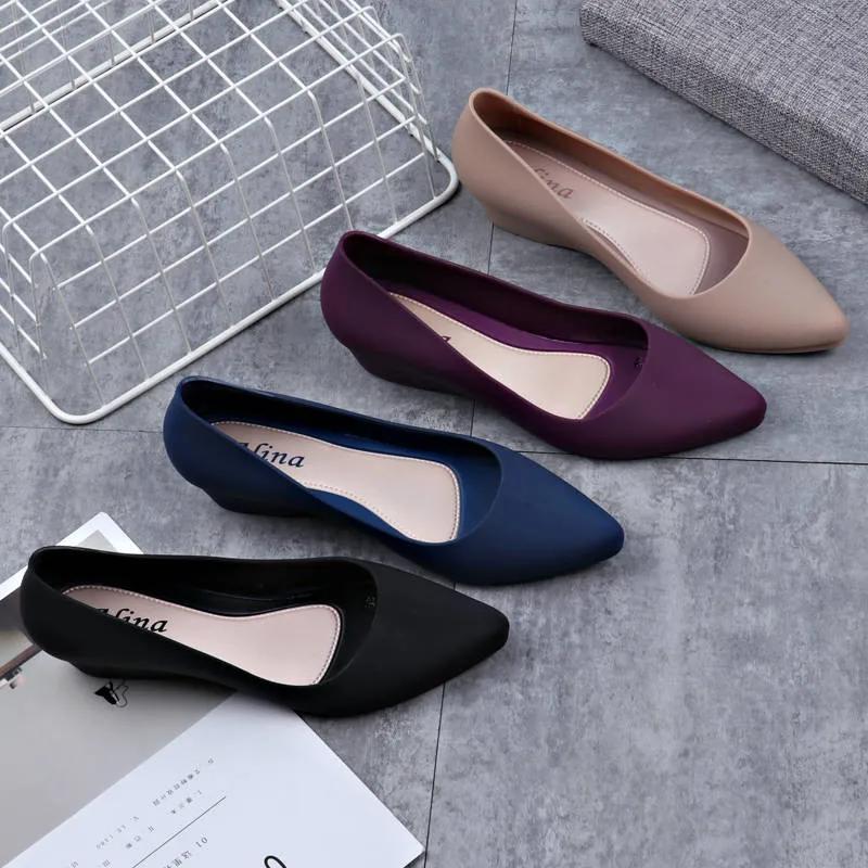 Fashion Pointed Shallow Wedges pumps women shoes 2025 spring autumn shoes women Elegant Casual Work Low heel Slip Casual ladies shoes889