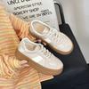 Leather platform white shoes women's spring new versatile lace-up heightening sports shoes board shoes casual shoes