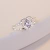 Elegant Heart Shaped Diamond Ring for Women Silver Plated Fashion Jewelry Perfect Gift