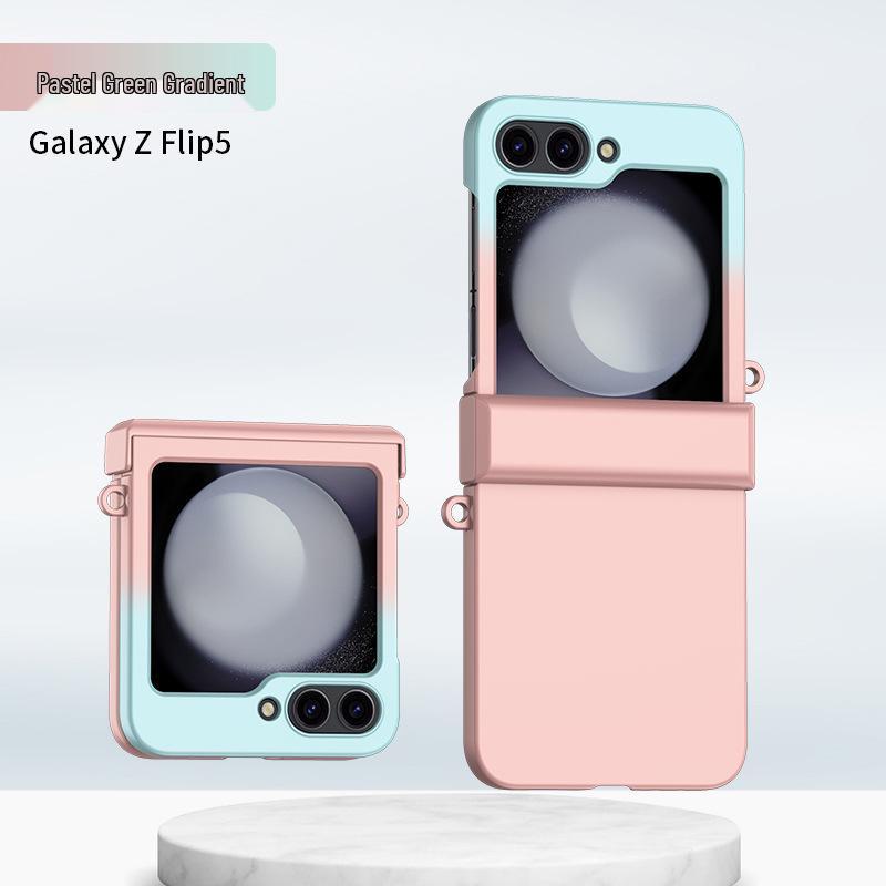Samsung Z Flip7/6/5 Case: Color Block, Skin-Feel, Double Buckle Hinge Protection