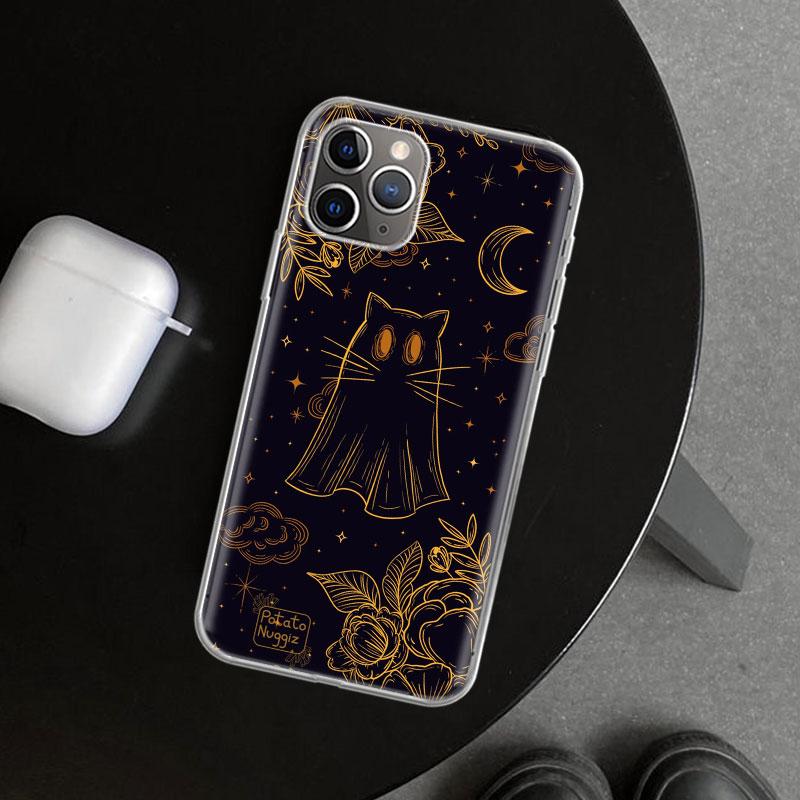 Cute Halloween Ghost Phone Case Cover for iPhone 11 12 13 Mini 14 15 Plus 16 Pro Max 17 Air 7 8 + SE Art Customized Fundas 11 12